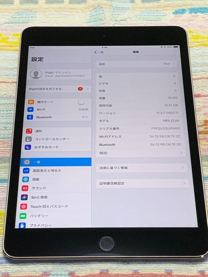 Apple iPad mini4 本体