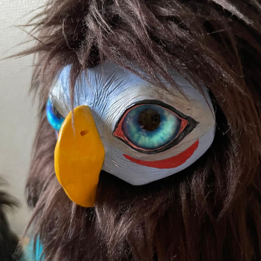 アートドール　ぬいぐるみ　ハンドメイド　親子　鳥　フクロウ　2体セット