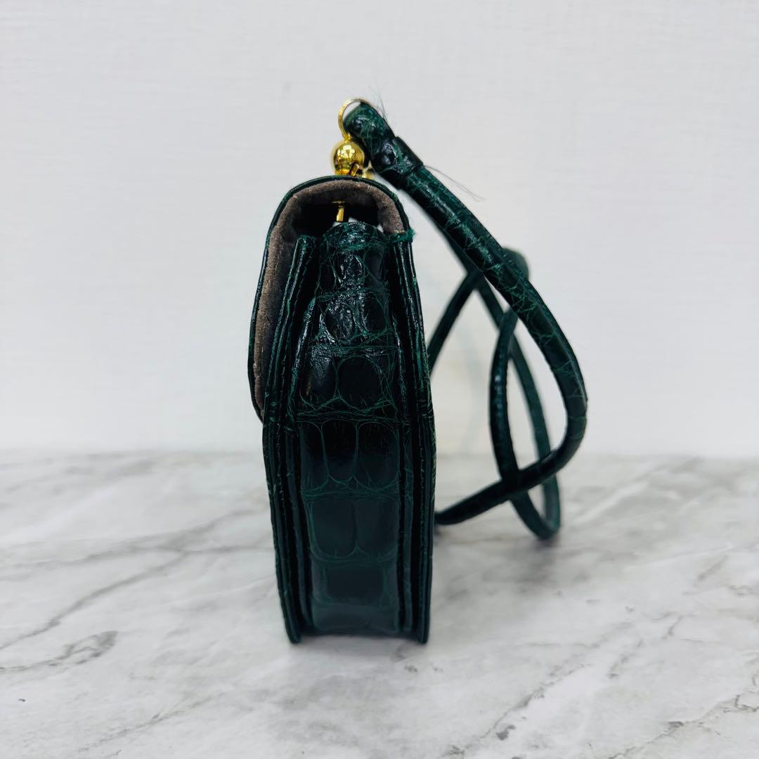 ✨GUCCI✨グッチ✨クロコダイル✨グリーン✨ヴィンテージ✨ショルダーバッグ✨