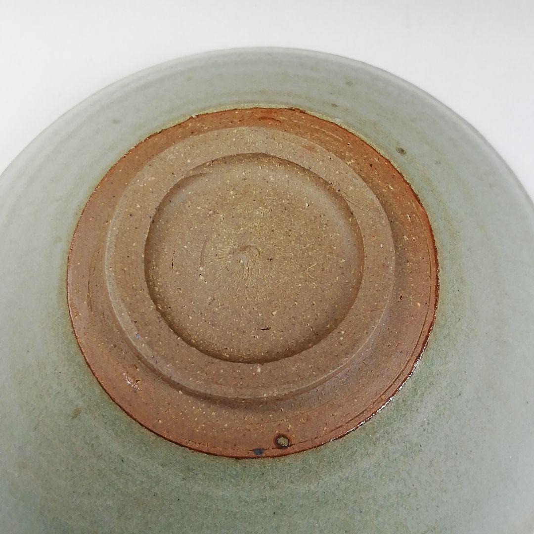 Ｔ７０　茶碗　『辰砂打　青瓷平茶碗』『椿窯　荒尾寛』　共箱　抹茶碗　茶道具