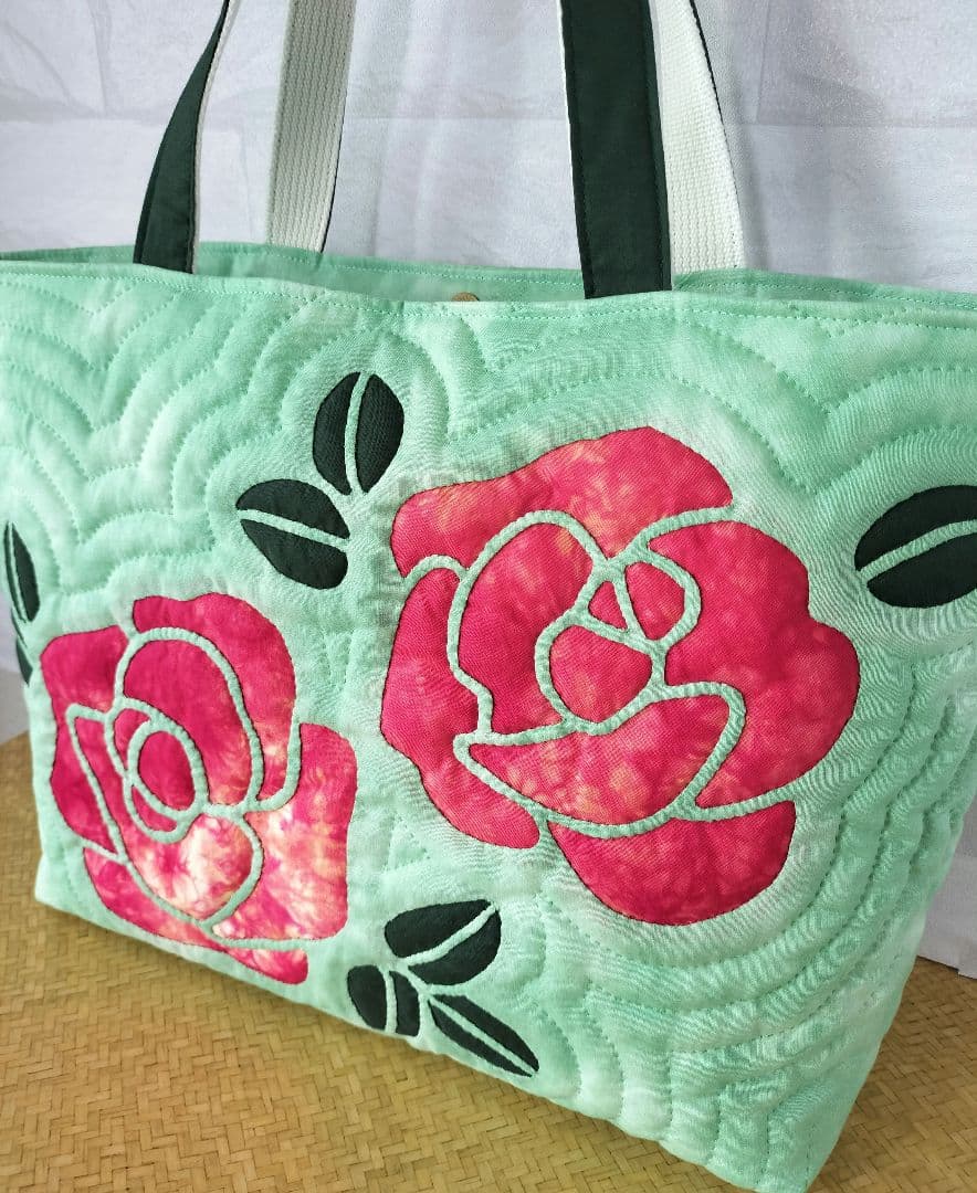 ハワイアンキルト　トートバッグ　ハンドメイド