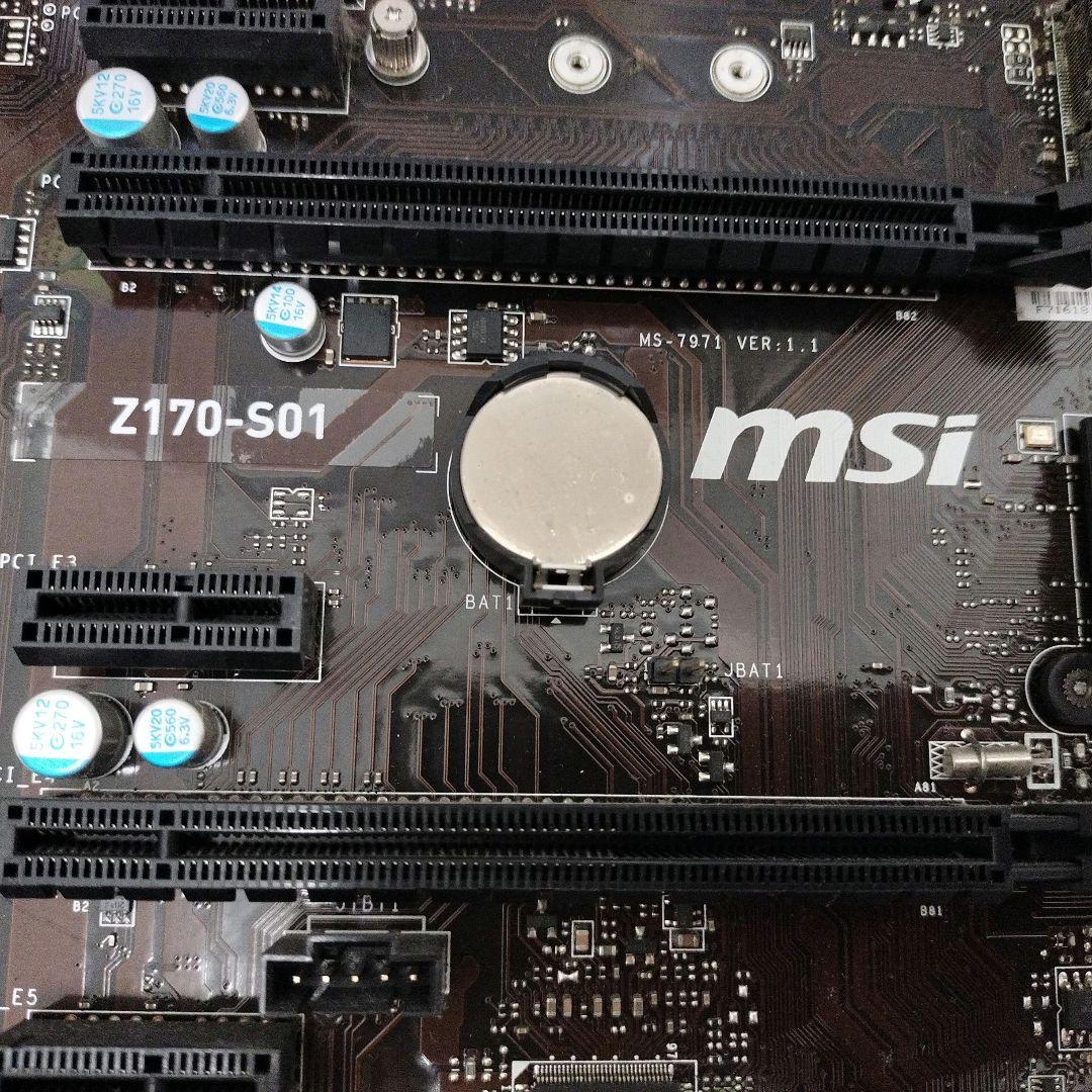 MSI Z170マザーボード +cpu i7-6700K + メモリ16GB