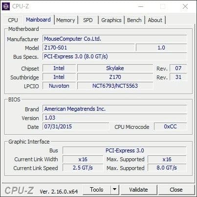 MSI Z170マザーボード +cpu i7-6700K + メモリ16GB