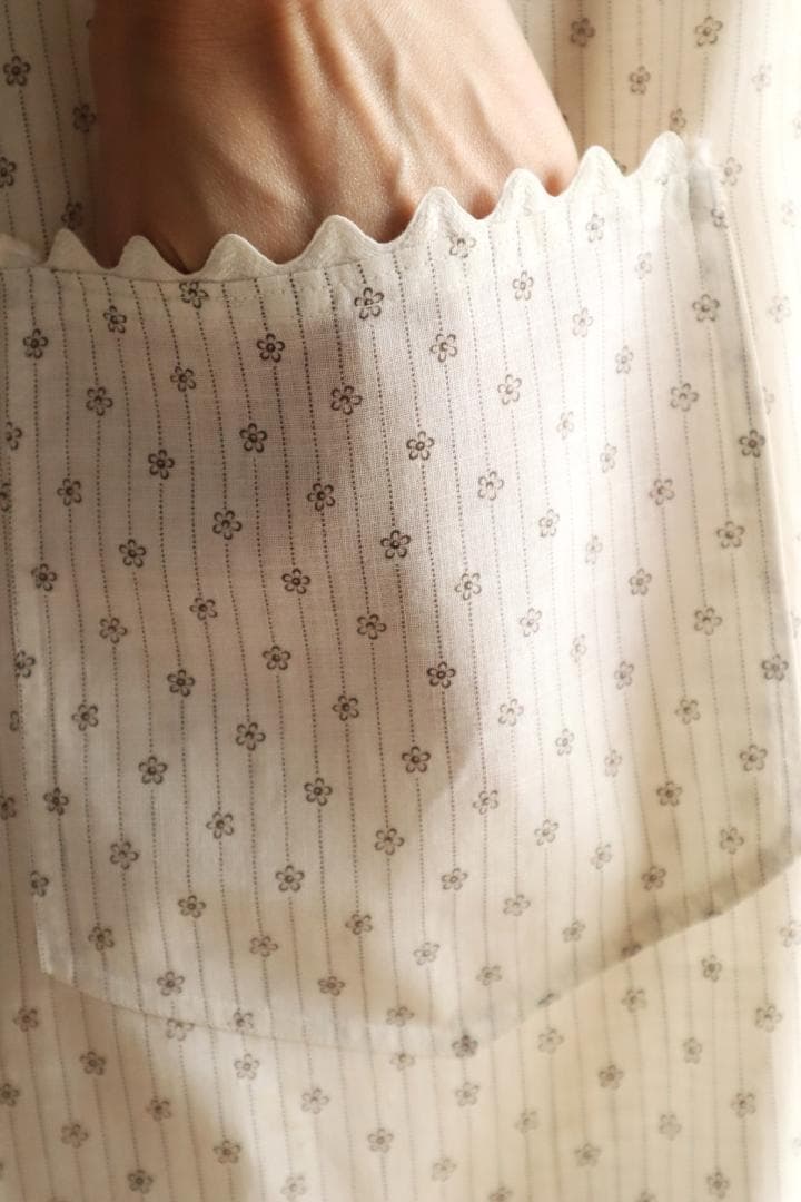 エプロン 1910s Sweet Petite Floral Cotton Apron