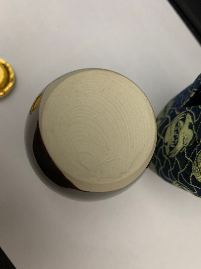 肩衝茶入　桶谷定一(作)　牙　蓋　仕覆　共箱　茶道具