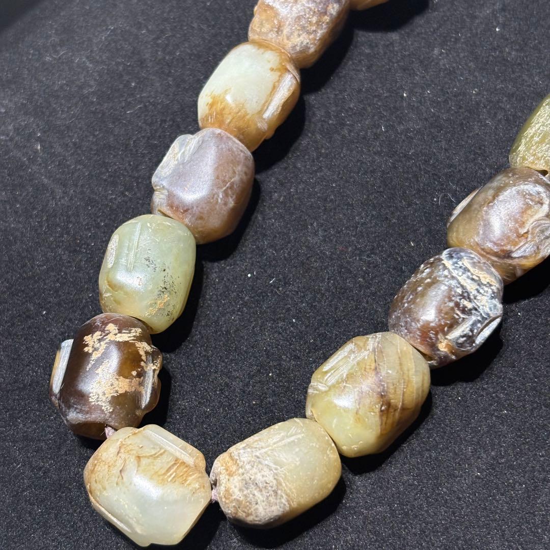 【老瑪瑙 彫刻数珠】Vintage Agate Carved Tibetan