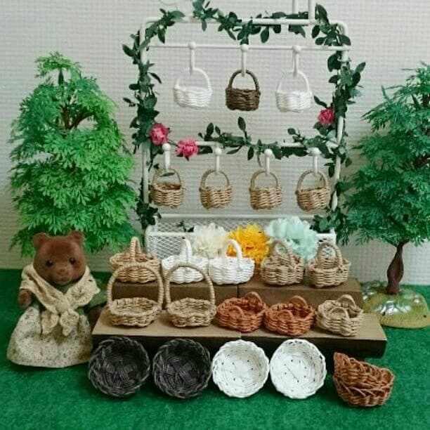 確認用 ミニチュア バスケット エコクラフト ドライフラワー