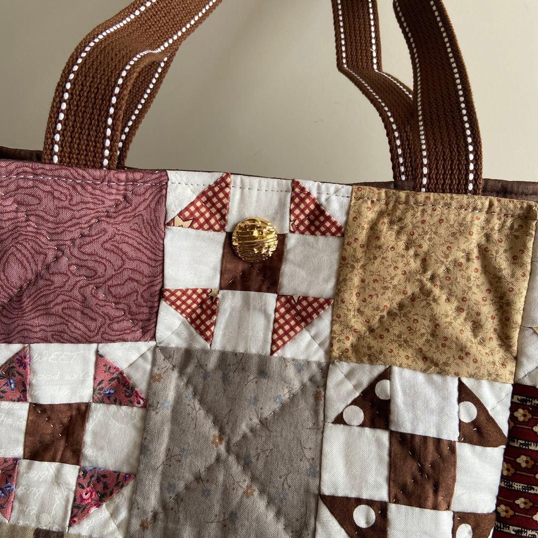 パッチワークバッグ　茶系