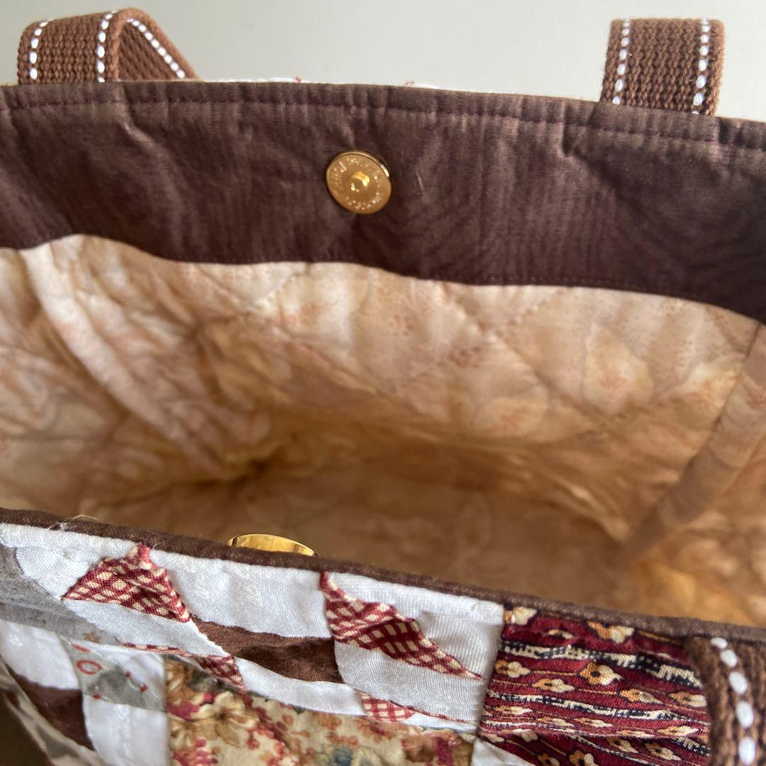 パッチワークバッグ　茶系