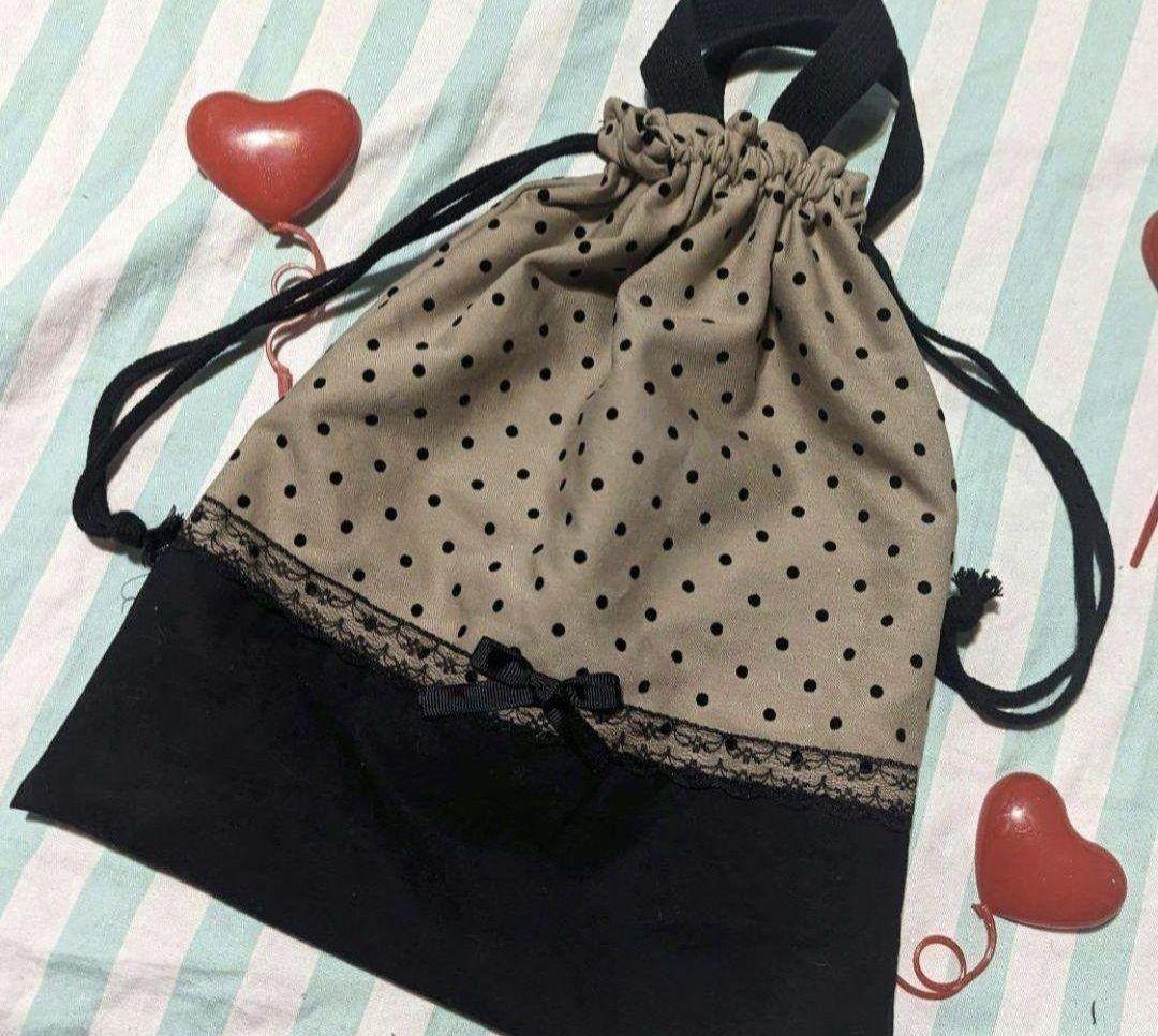 水玉　レッスンバック　上履き袋　体操着袋　給食袋　入学　女子