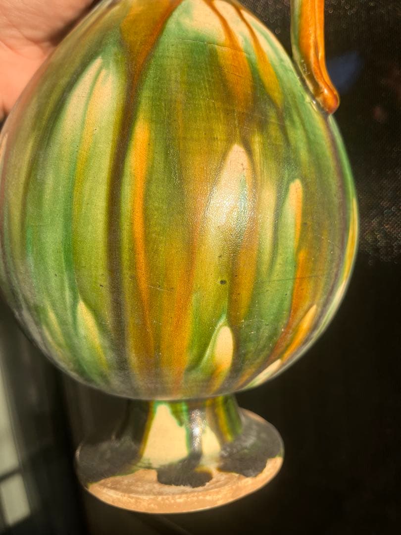 唐三彩鳳首執壺　陶芸　骨董品　古美術