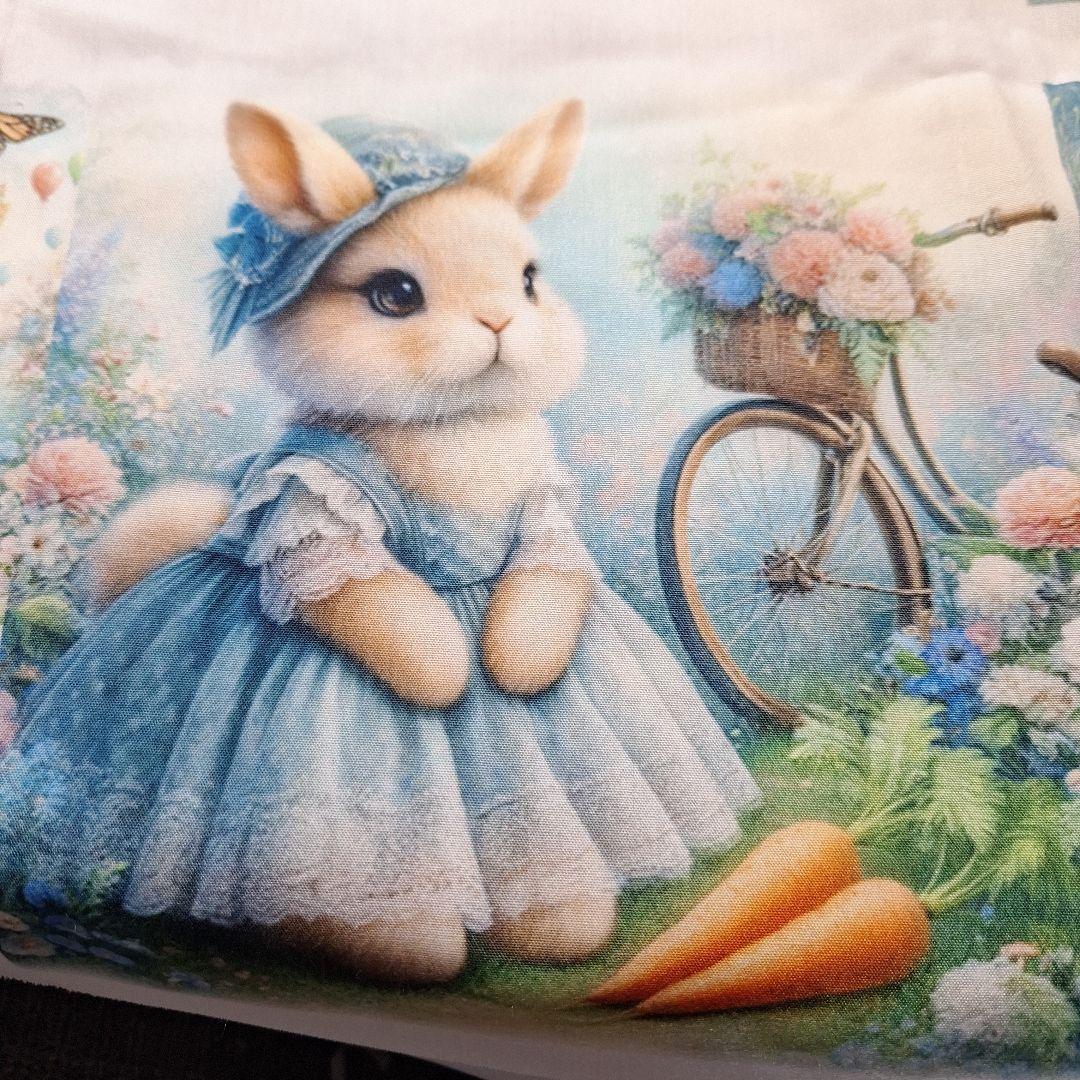 うさぎパネル生地　ハンドメイド