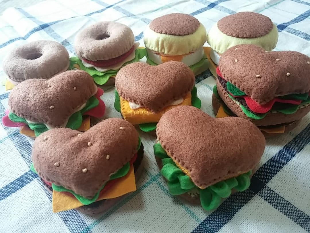 フェルトままごと ハンバーガー贅沢セット