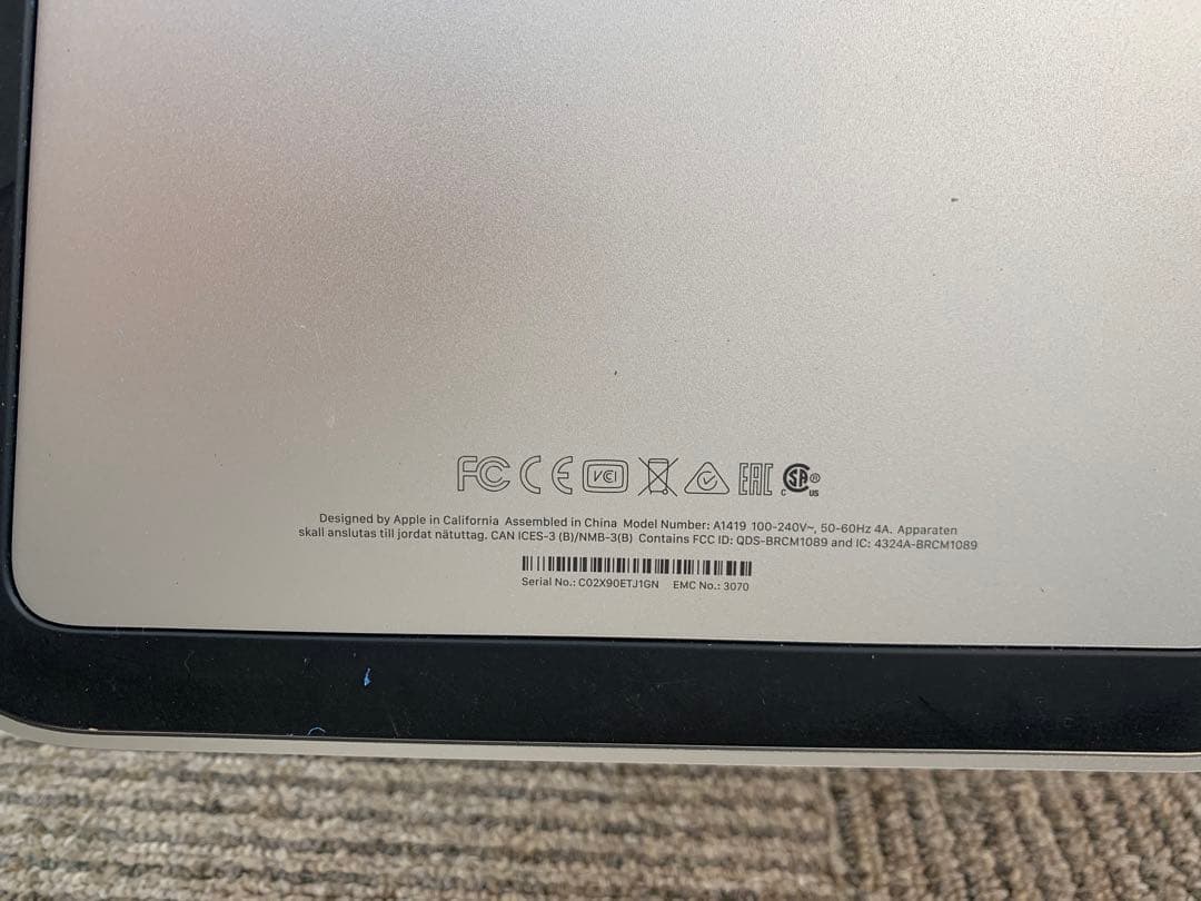 Apple iMac ディスプレイ A1419