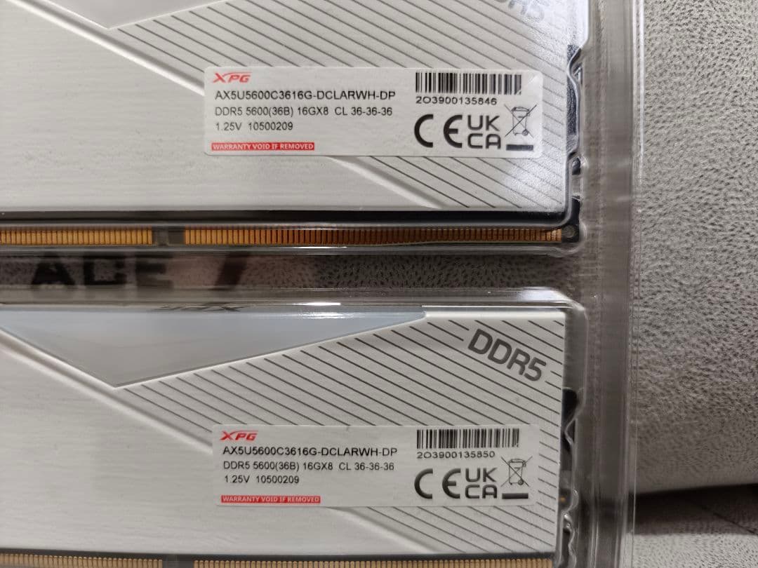 ADATA DDR5-5600 32GB(16GB×2) ホワイト ドスパラ限定